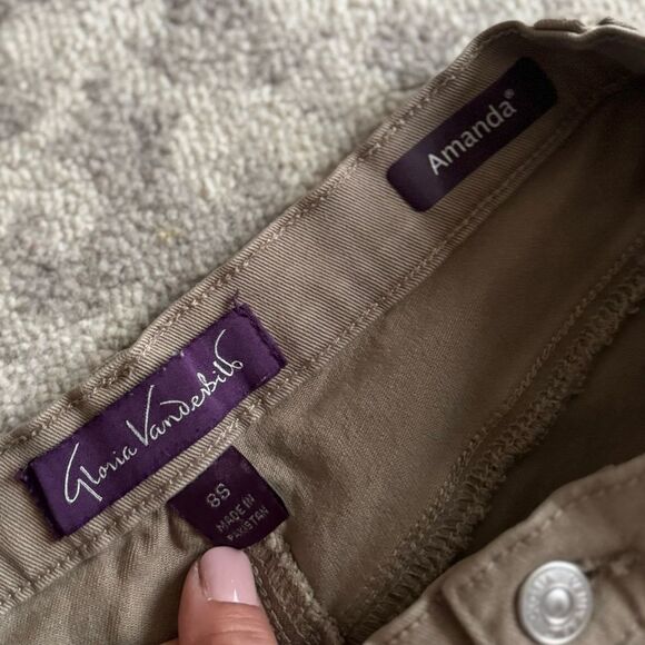 Gloria Vanderbilt Amanda Khaki Pants Size 8S Short 8 - Picture 5 of 5